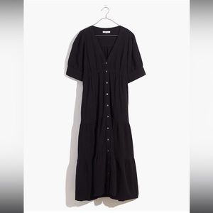 Lightspun Button-Front Tiered Midi Dress